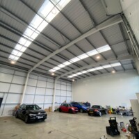 LED HighBay Lighting installation in a 3-phase commercial environment providing a powerful but cost effective spread of light High Bay LED Lighting