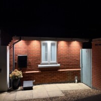Installation of Soffit Downlights controlled by a motion sensor giving a convenient and decorative lighting solution Decorative soffit downlight install