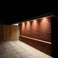 Installation of Soffit Downlights controlled by a motion sensor giving a convenient and decorative lighting solution Soffit downlights